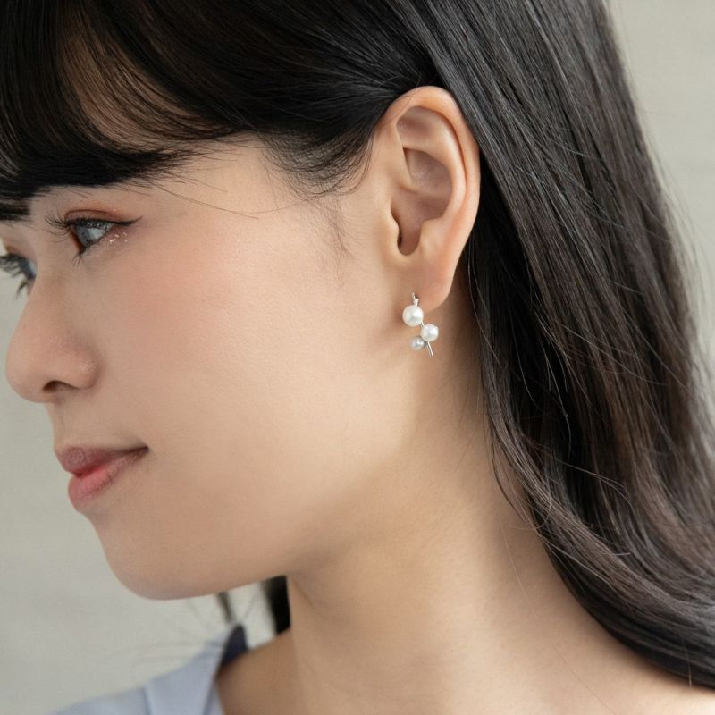 ピアス ニッケルフリー パール バー メタル スタッドピアス