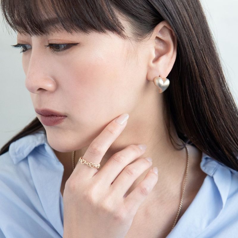 ピアス ニッケルフリー sable gold ハート ステンレスポスト スタッドピアス
