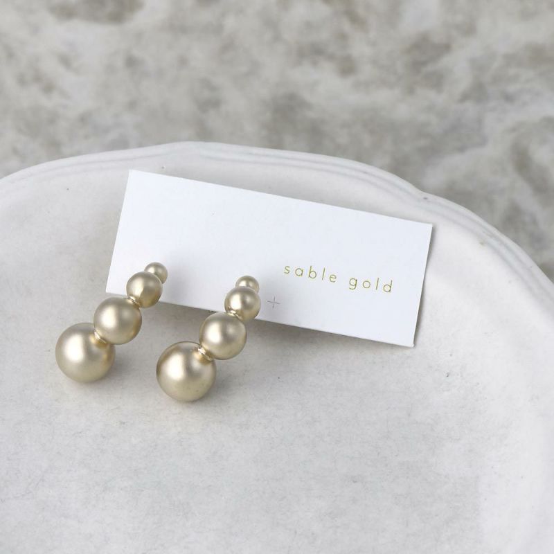 ピアス ニッケルフリー sable gold ボール カーブ ステンレスポスト スタッドピアス