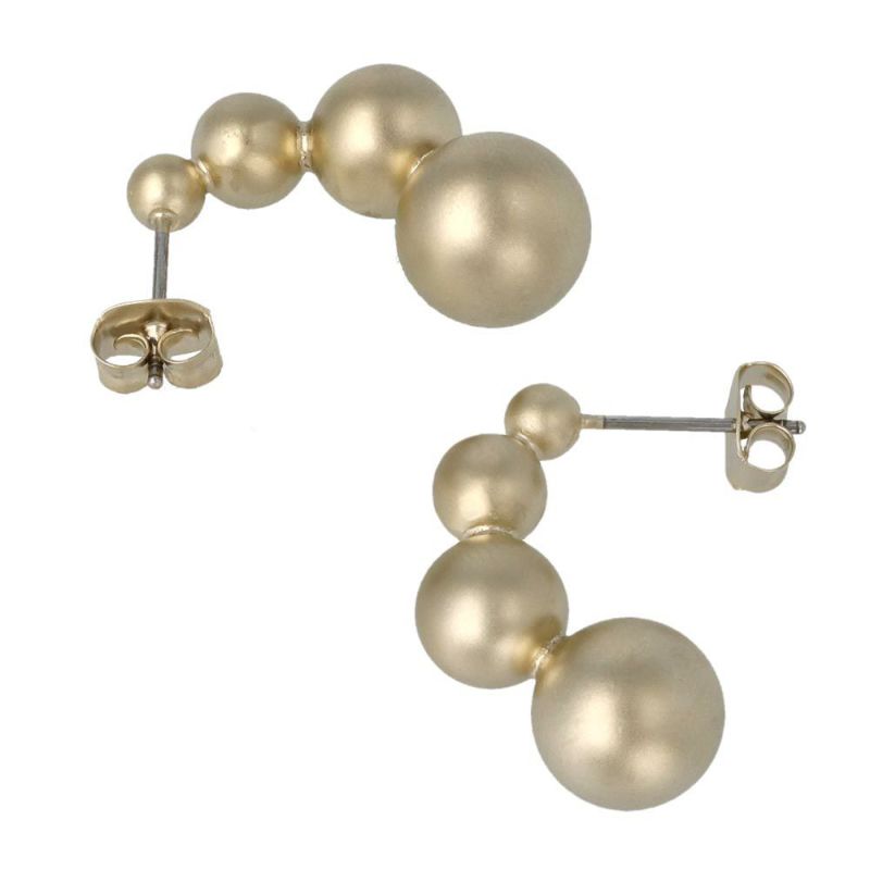 ピアス ニッケルフリー sable gold ボール カーブ ステンレスポスト スタッドピアス