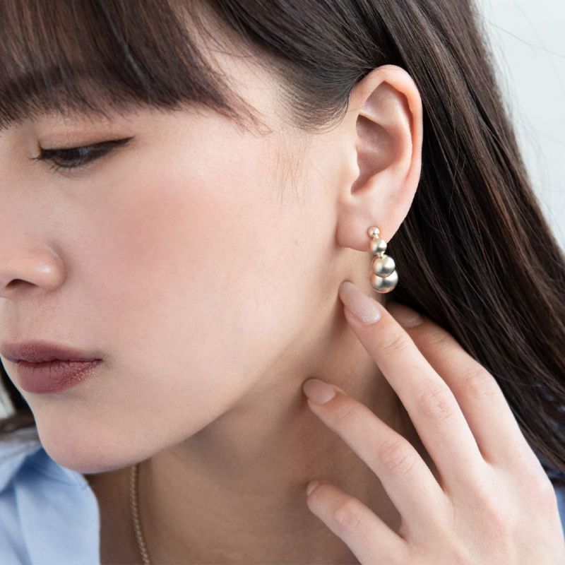 ピアス ニッケルフリー sable gold ボール カーブ ステンレスポスト スタッドピアス