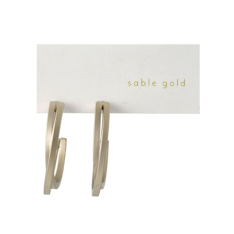 ピアス sable gold ダブル クロス ステンレスポスト C型 スタッドピアス