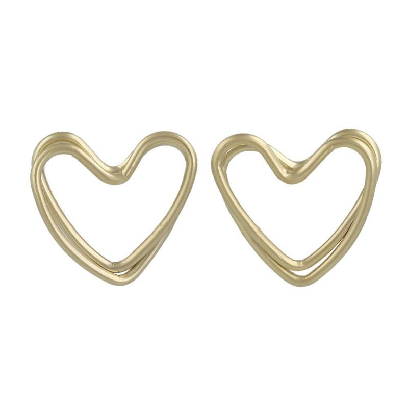 ピアス ニッケルフリー sable gold ダブル ライン ハート ステンレスポスト スタッドピアス
