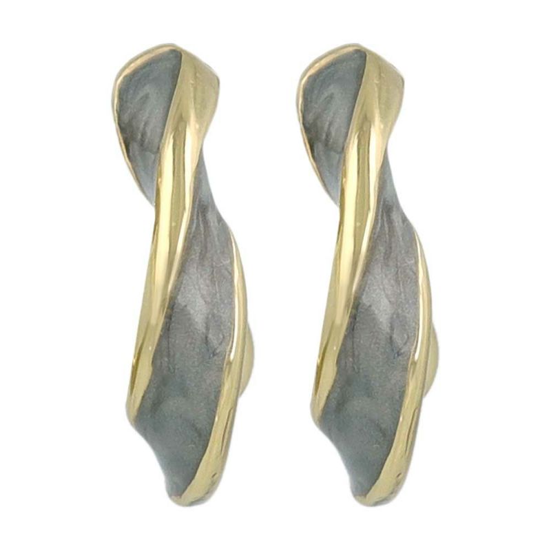 ピアス メタル ツイスト マーブル カラー チタンポスト C型 スタッドピアス