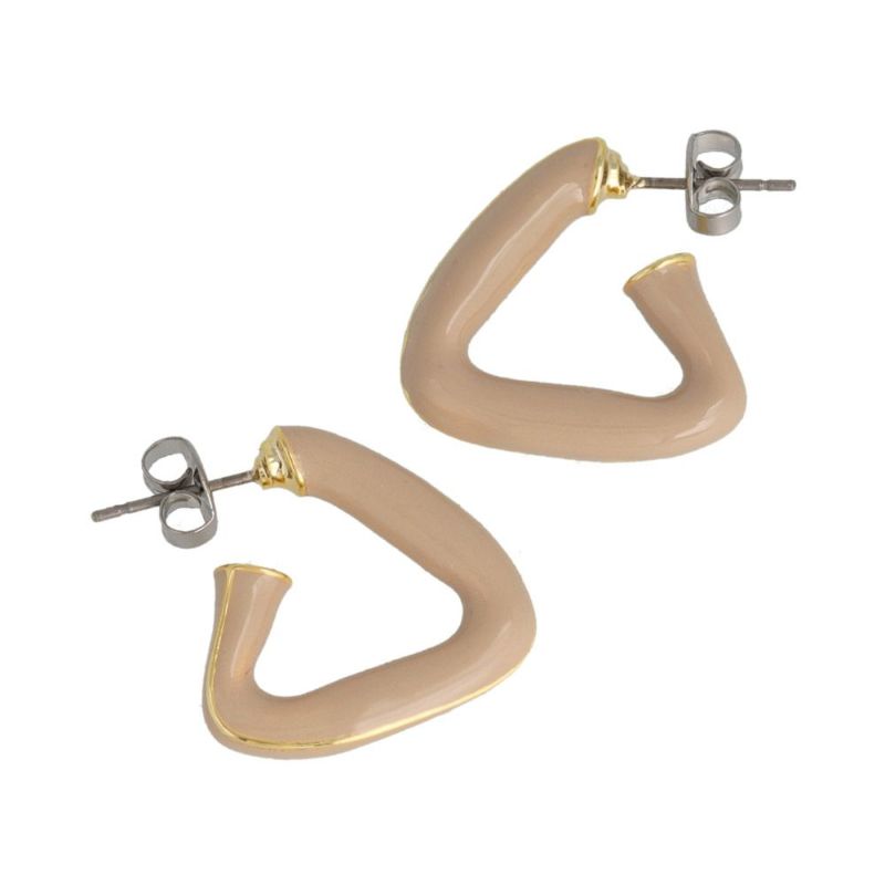 ピアス カラー メタル トライアングル チタンポスト C型 スタッドピアス