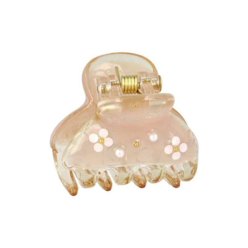 ヘアクリップ Jewel epo ミニ フラワー パール カラー エポ クリア ミニバンスクリップ