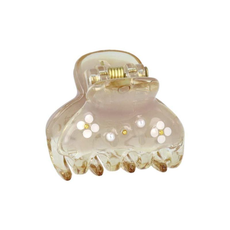ヘアクリップ Jewel epo ミニ フラワー パール カラー エポ クリア ミニバンスクリップ