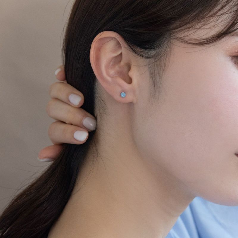 樹脂ピアス カラー ストーン ビーズ リボン 5個セット スタッドピアス