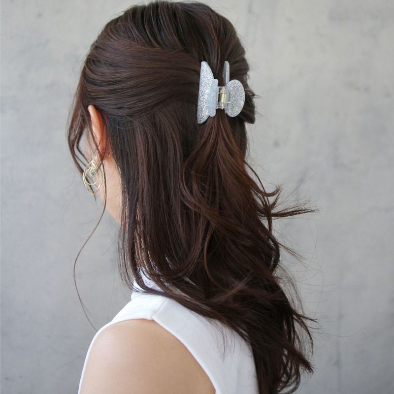 ヘアクリップ ラメ カラー 62mm バンスクリップ