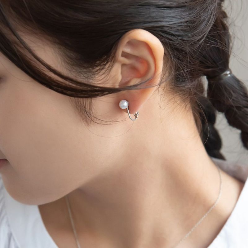 イヤリング もっちり パンダ パール アシンメトリー ネジバネ式イヤリング