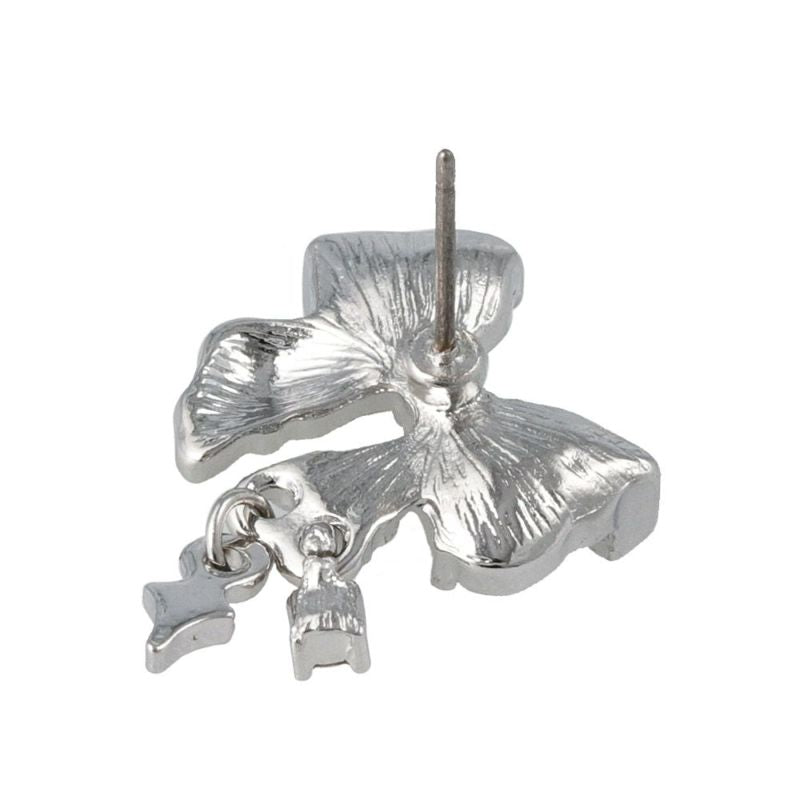 ピアス yura ニッケルフリー メタル リボン ハート ストーン チタンポスト スタッドピアス