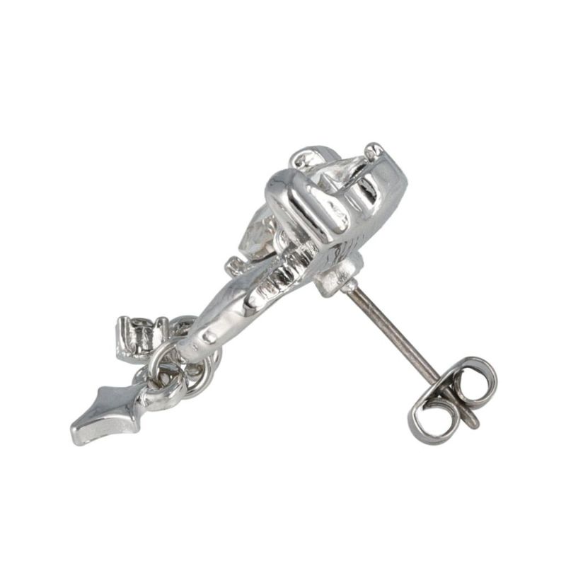 ピアス yura ニッケルフリー メタル リボン ハート ストーン チタンポスト スタッドピアス