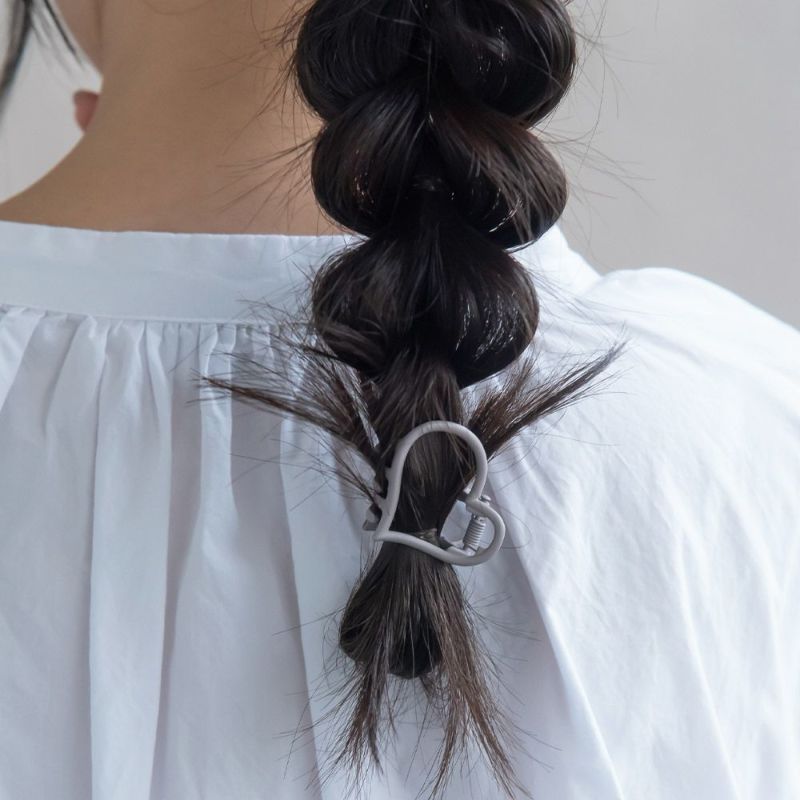 ヘアクリップ ハート マットカラー ミニ バンスクリップ