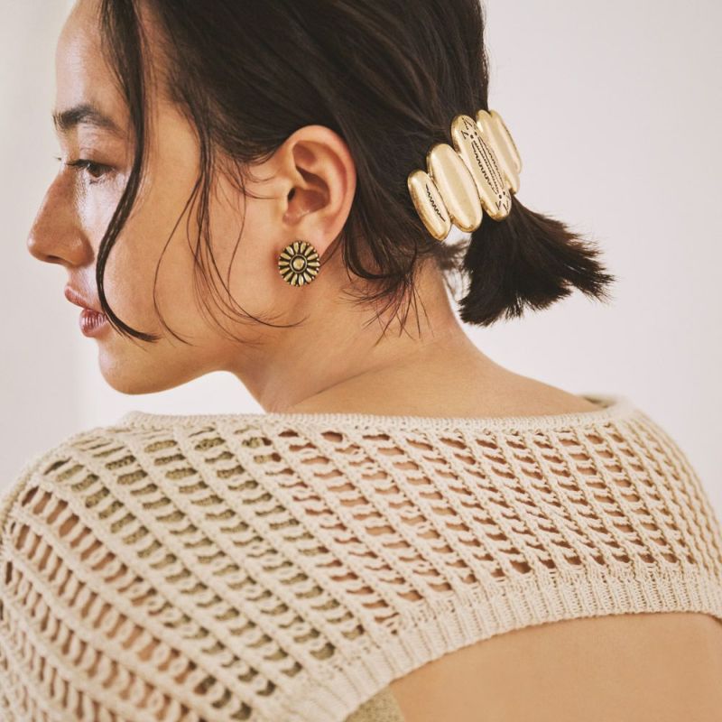 【LIMITED NUMBER】Vintage Like/Hair Ornaments バレッタ ニッケルフリー メタル オーバル クラウド すべり止め付き
