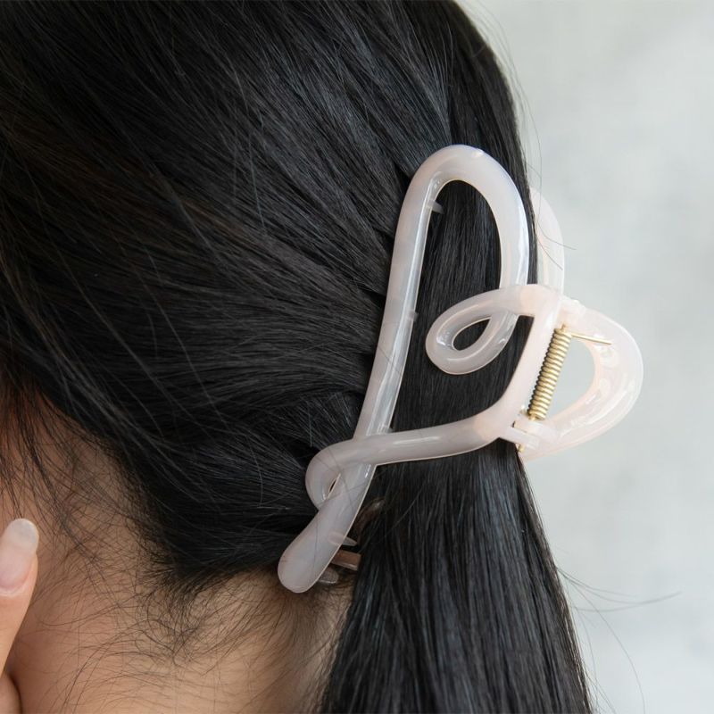 ヘアクリップ ハート ライン カラー バンスクリップ