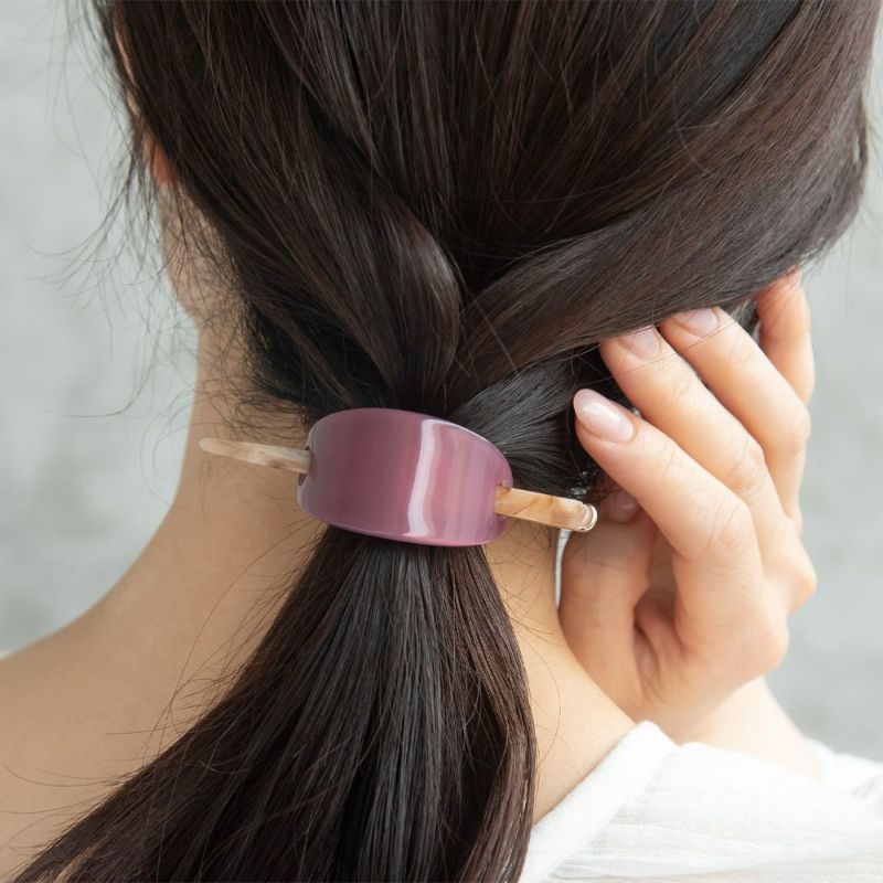 MajeCuff/マジェカフ マジェステみたいなヘアカフ メタル 樹脂 マーブル バイカラー オーバル