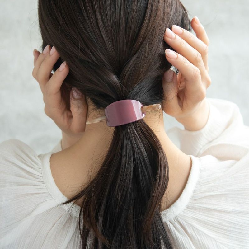 MajeCuff/マジェカフ マジェステみたいなヘアカフ メタル 樹脂 マーブル バイカラー オーバル