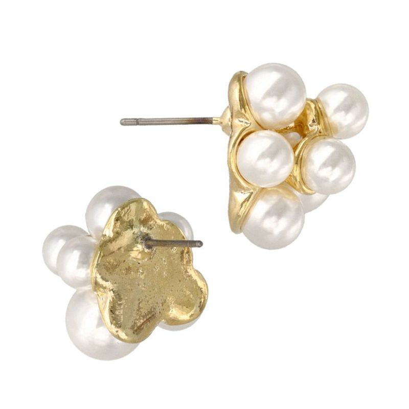 Classy ピアス ニッケルフリー メタル バブル パール チタンポスト スタッドピアス