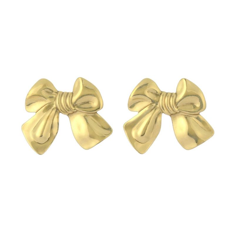 【LIMITED NUMBER】70's USAparts ピアス ニッケルフリー メタル リボン チタンポスト スタッドピアス
