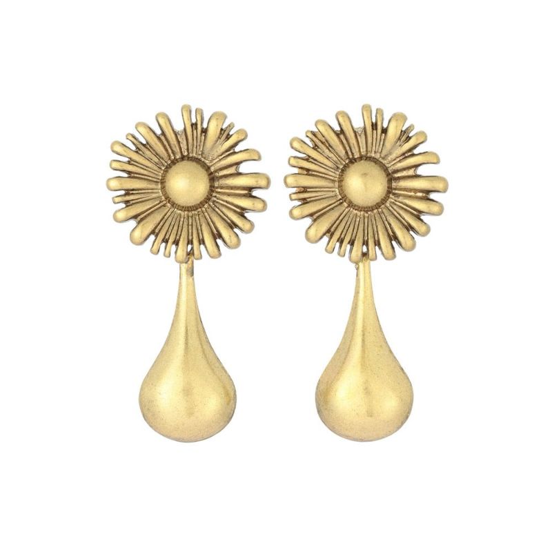 【LIMITED NUMBER】70's USAparts ピアス ニッケルフリー メタル フラワー ドロップ チタンポスト スタッドピアス