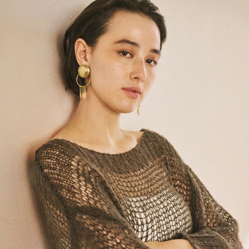 【LIMITED NUMBER】70's USAparts ピアス ニッケルフリー メタル サークル コンチョ リング ビーズ フリンジ バックキャッチ チタンポスト スタッドピアス