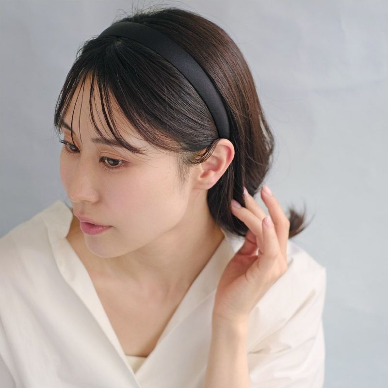 カチューシャ kati シルク 20mm ブラック