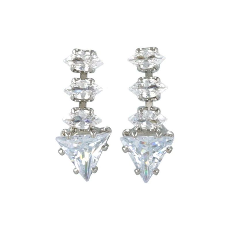 ピアス ニッケルフリー メタル ストーン アーモンド トライアングル スタッドピアス