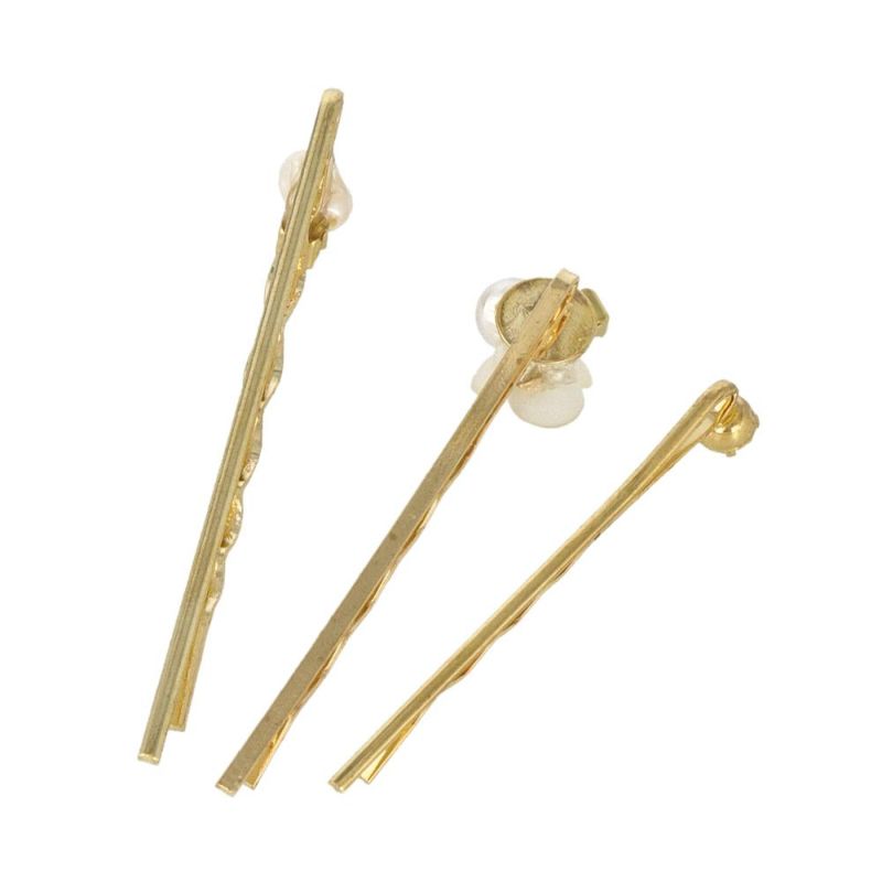 Classy ヘアアレンジセット ヘアクリップ ヘアピン メタル ミニ ストーン パール フラワー 花 4個セット アメピン ロール バンスクリップ
