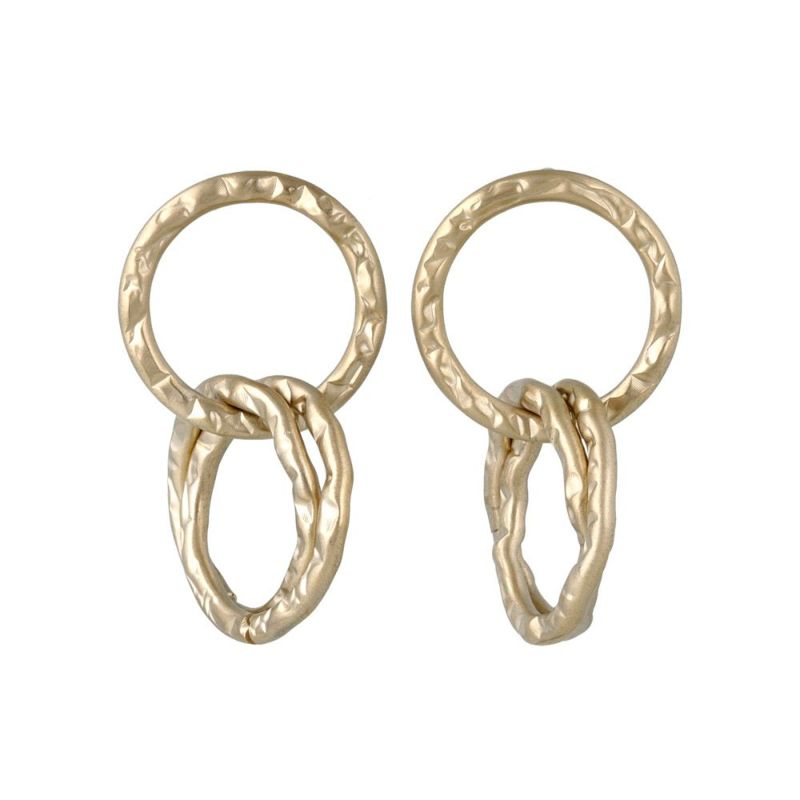ピアス ニッケルフリー sable gold サブルゴールド メタル トリプル クロス リング テクスチャー ステンレスポスト スタッドピアス