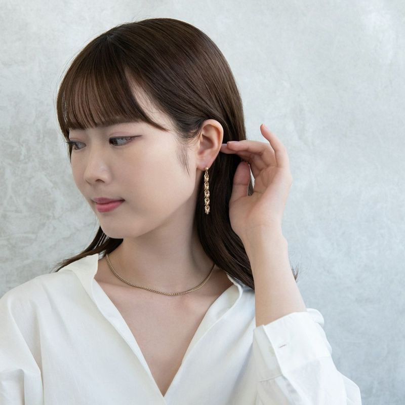ピアス ニッケルフリー sable gold サブルゴールド メタル ボール クロス ミニ リング ロング ステンレスポスト スタッドピアス