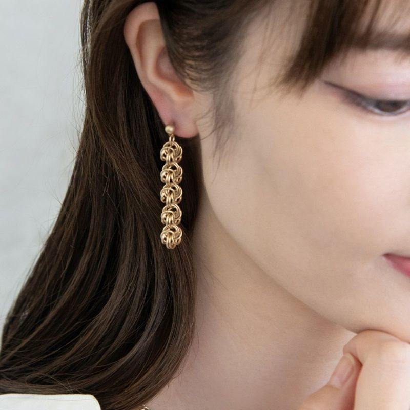 ピアス ニッケルフリー sable gold サブルゴールド メタル ボール クロス ミニ リング ロング ステンレスポスト スタッドピアス