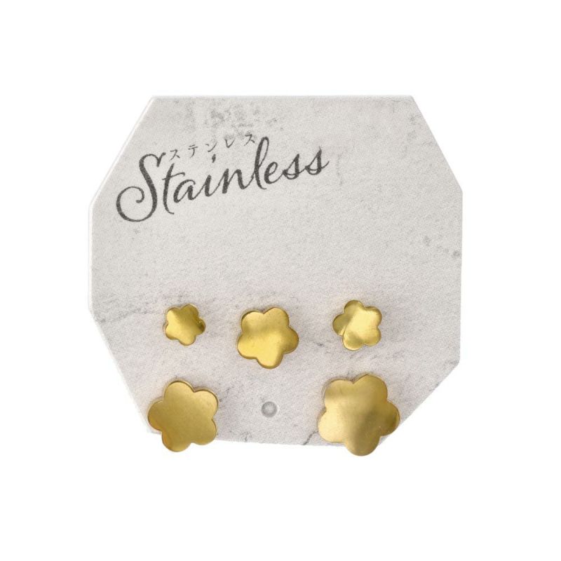 ピアス ステンレス フラワー 花 5個セット ステンレスポスト スタッドピアス
