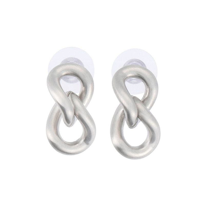 【LIMITED NUMBER】STAINLESS collection ピアス メタル マンテルチェーン スタッドピアス