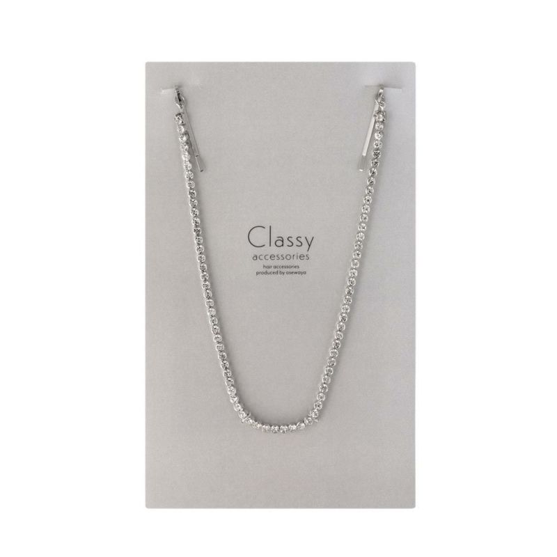 Classy ヘッドドレス ヘアピン ニッケルフリー メタル サークル ストーン 連爪 チェーン ヘアピン