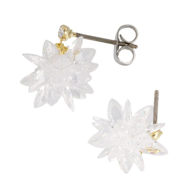 ピアス ニッケルフリー メタル キュービックジルコニア 金平糖 雪の結晶 チタンポスト スタッドピアス