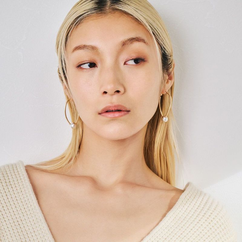 【LIMITED NUMBER】MOON ピアス ニッケルフリー マットメタル ボール ウェーブ オーバル リング コンビカラー プラネット チタンポスト フープピアス