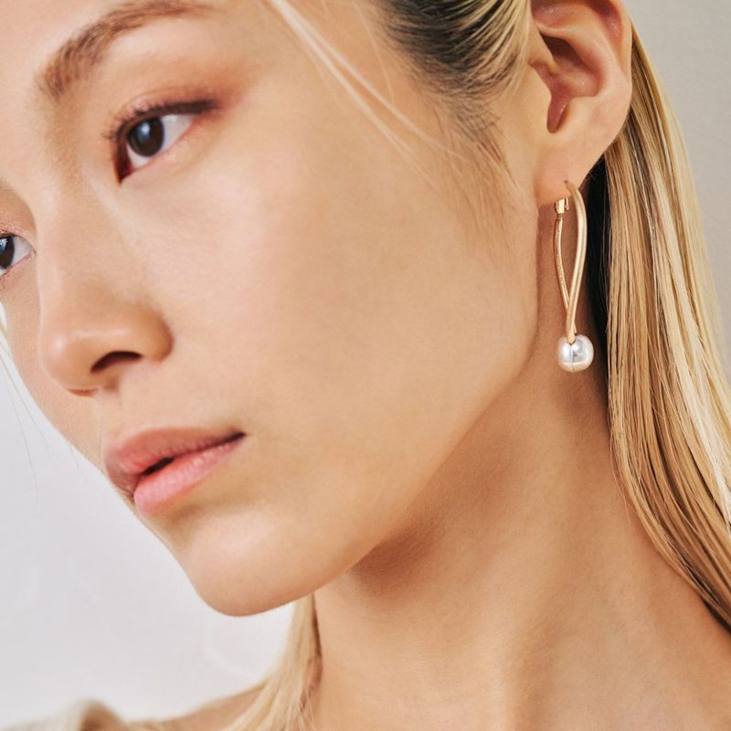 【LIMITED NUMBER】MOON ピアス ニッケルフリー マットメタル ボール ウェーブ オーバル リング コンビカラー プラネット チタンポスト フープピアス
