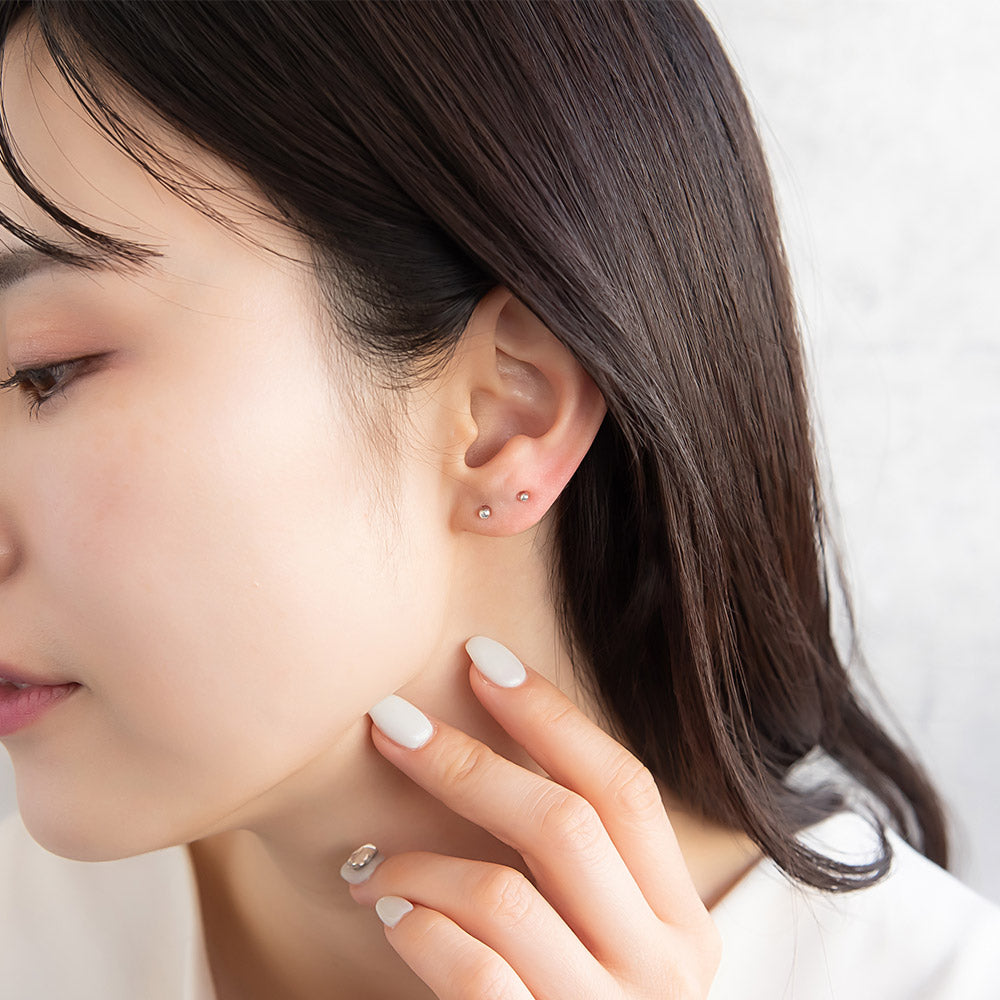 樹脂ピアス 3サイズ ボール 6個セット 樹脂 ポストピアス 日本製