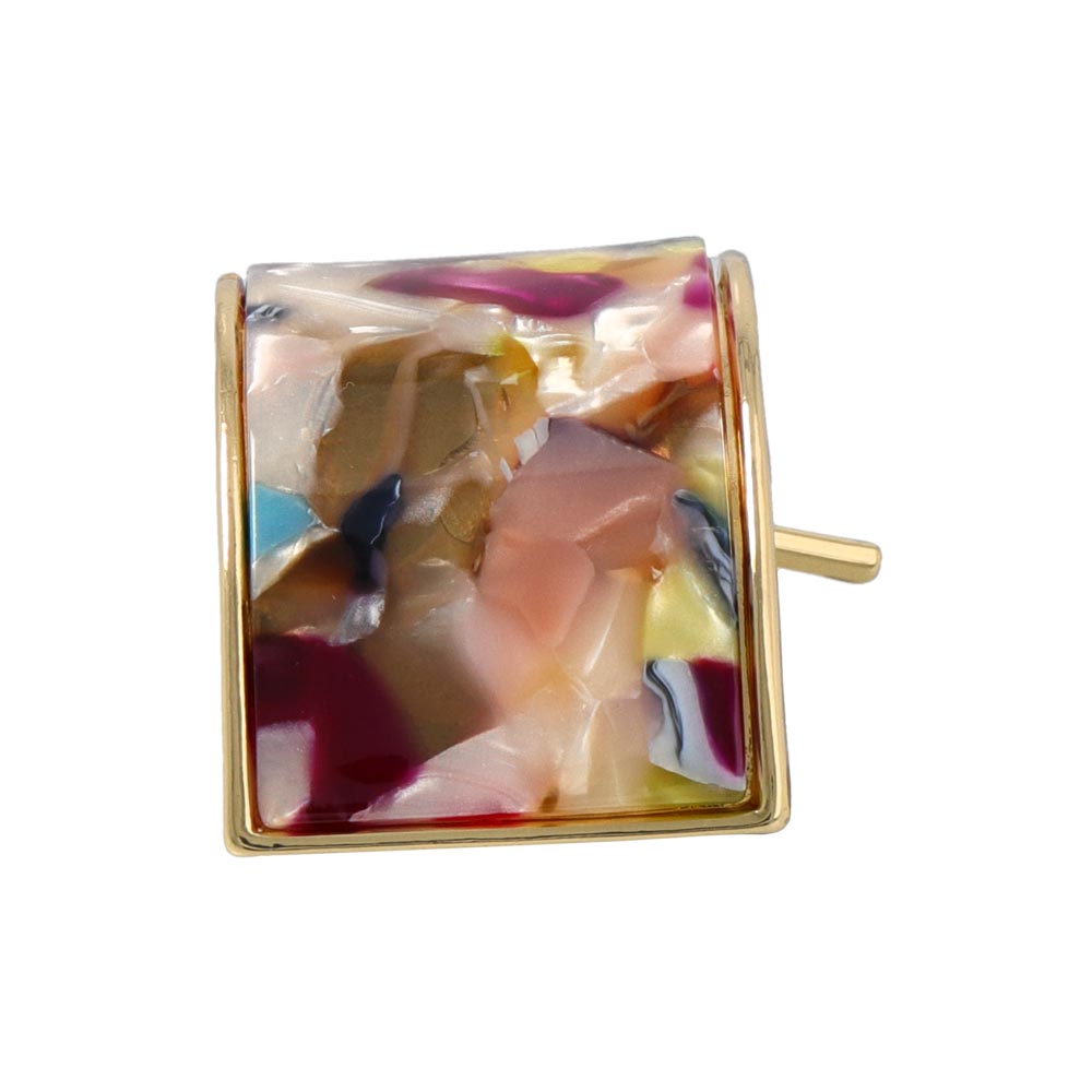 ヘアカフ レクタングル 樹脂 ピクトリアル マーブル