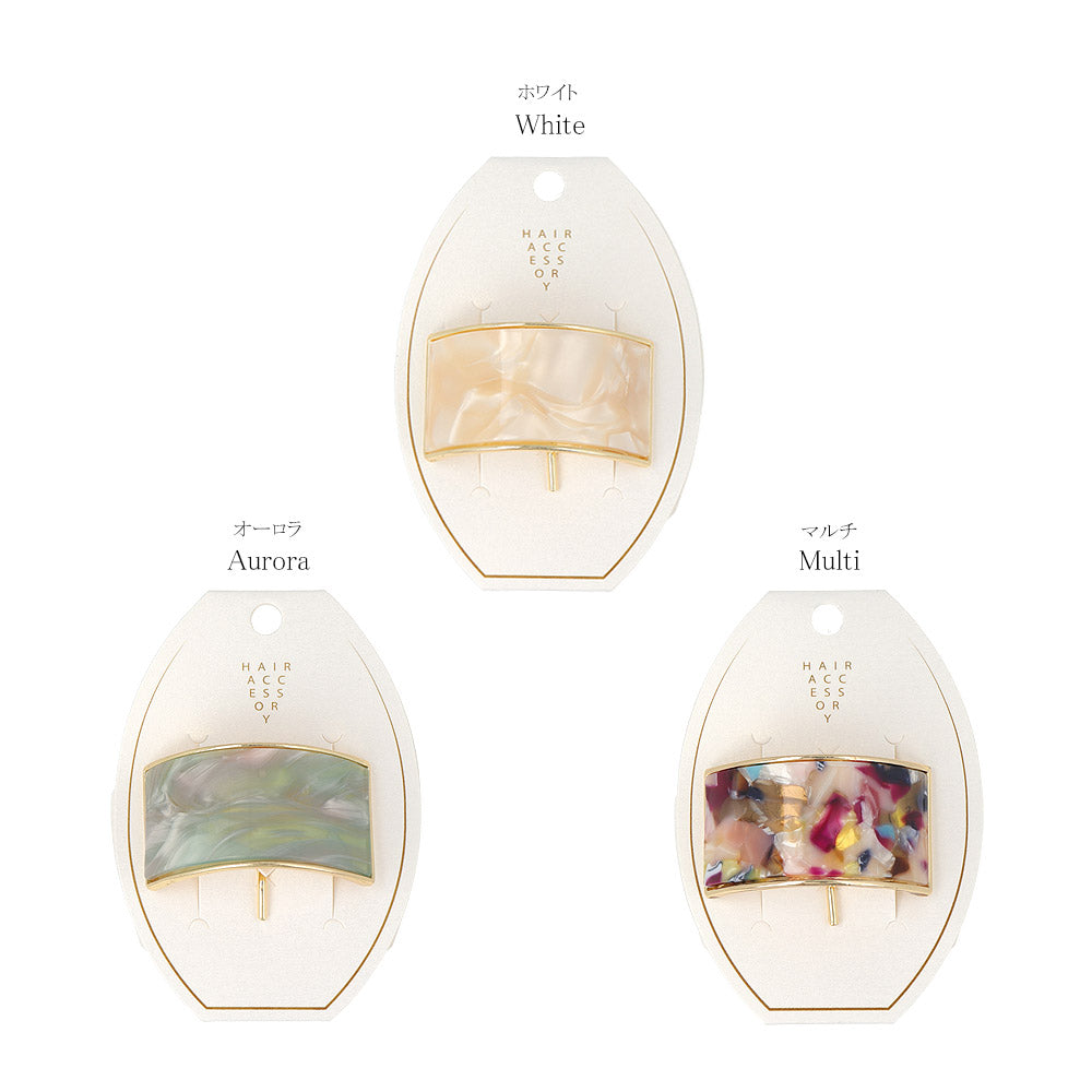 ヘアカフ レクタングル 樹脂 ピクトリアル マーブル