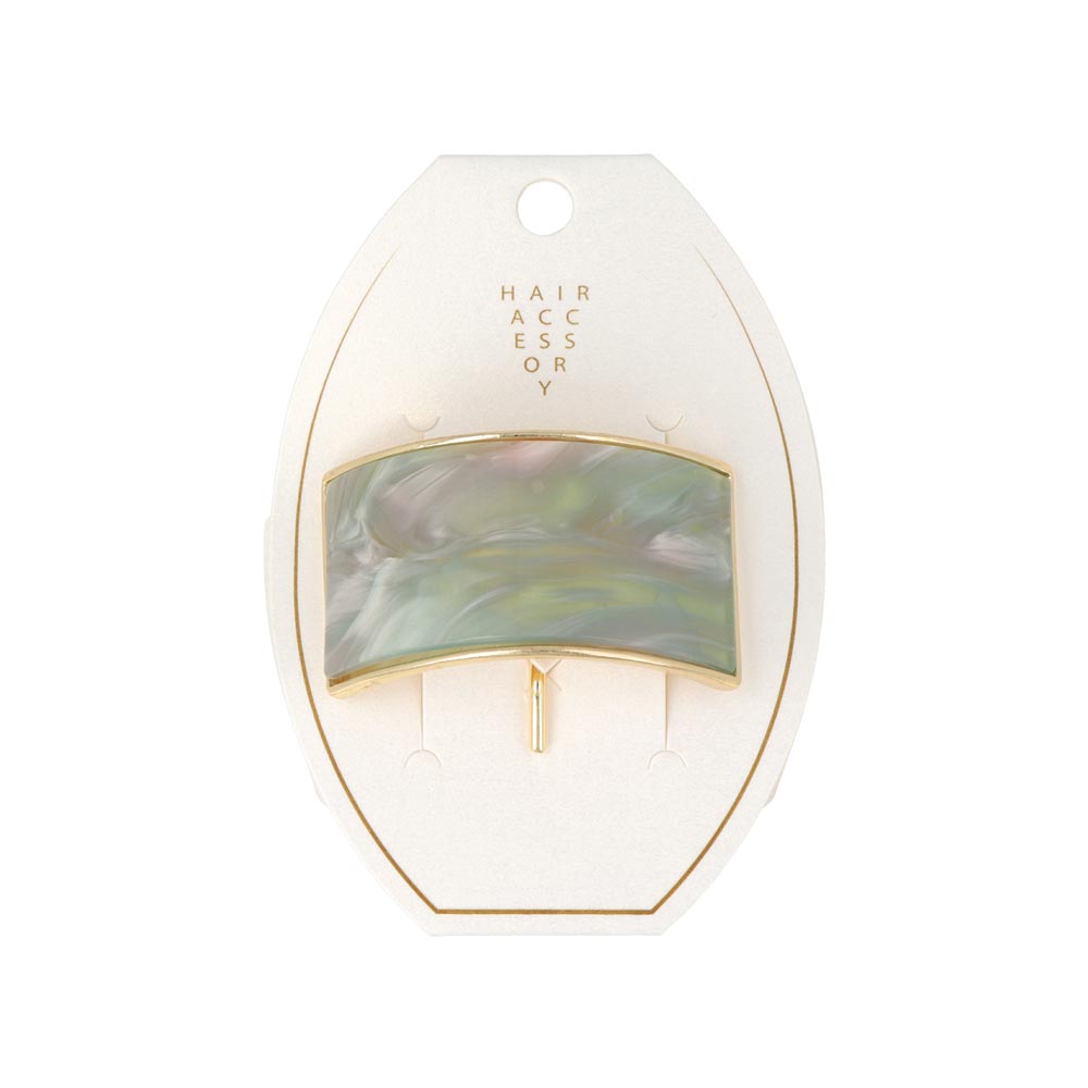 ヘアカフ レクタングル 樹脂 ピクトリアル マーブル