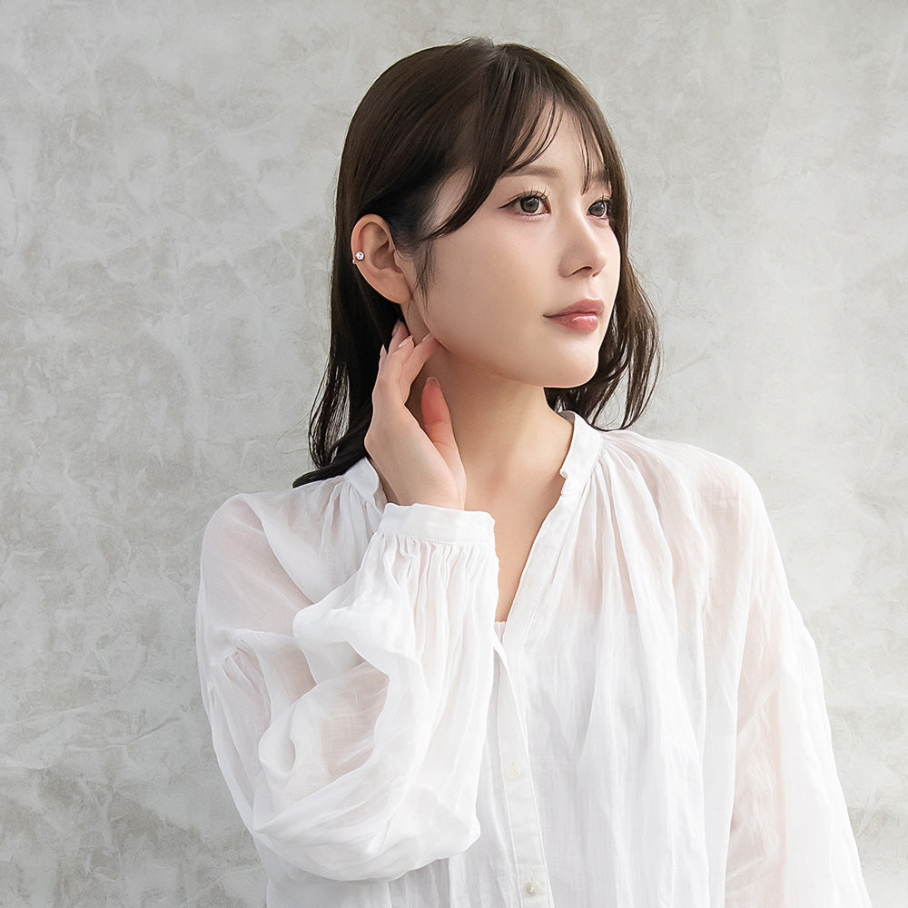 ボディピアス ステンレス 立爪 ガラス ストーン ストレートバーベル ネジ式 16G 【1個販売】