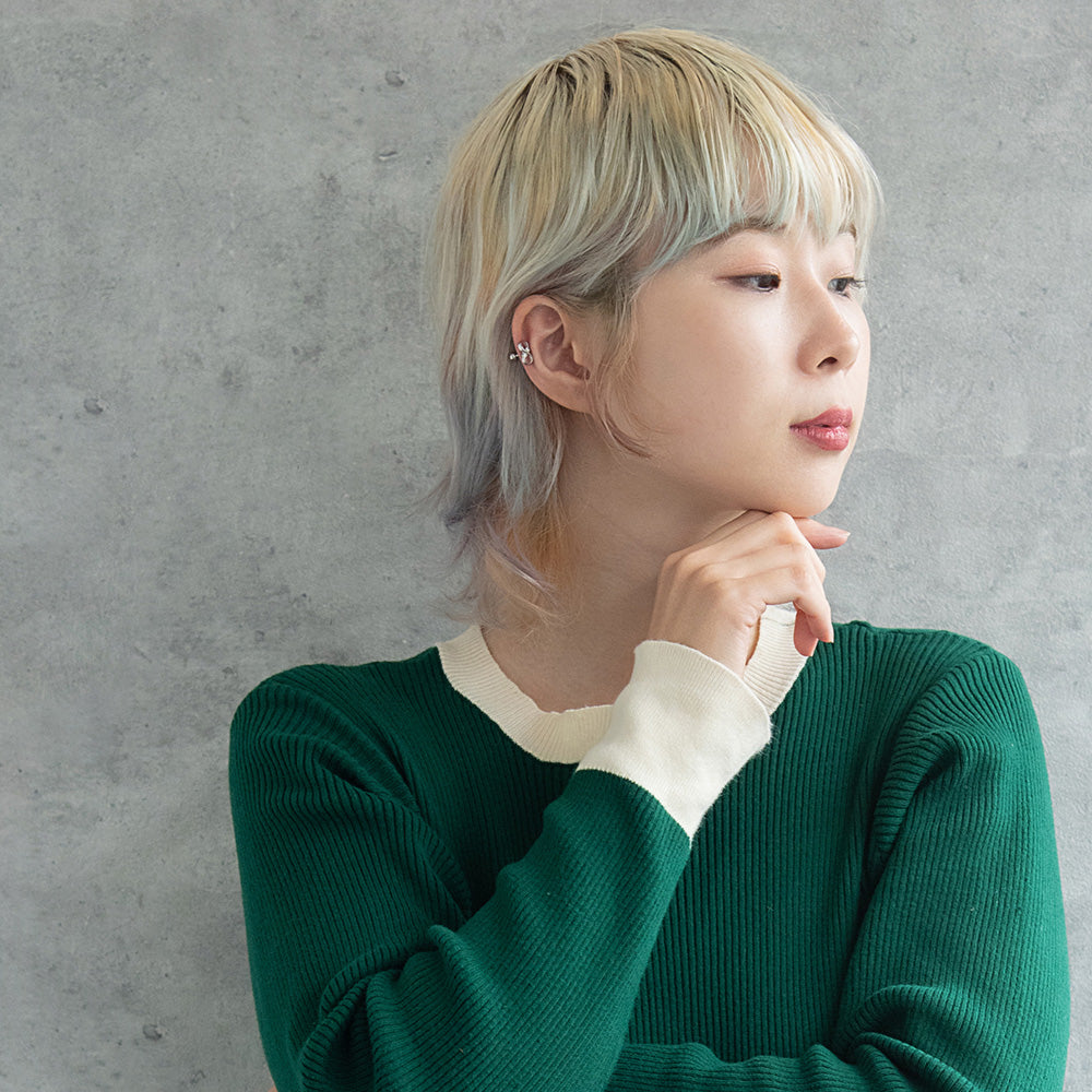 ボディピアス キュービックジルコニア ∞ メビウスリング ストレートバーベル ネジ式 サージカルステンレス 16G 【1個販売】