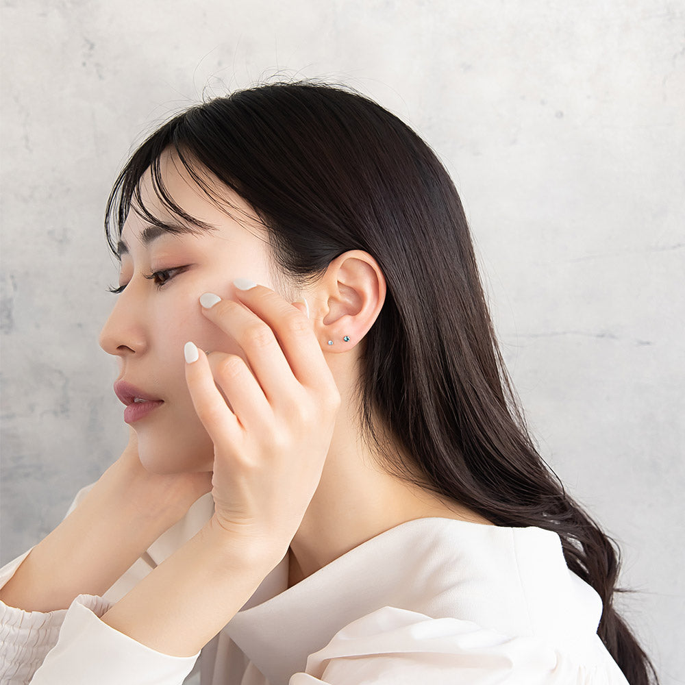 樹脂ピアス カラー ストーン 6個セット 樹脂ポスト スタッドピアス