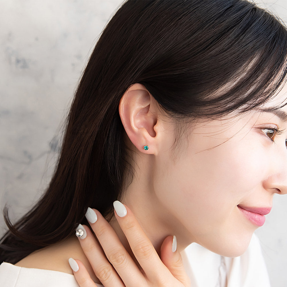樹脂ピアス カラー ストーン 6個セット 樹脂ポスト スタッドピアス