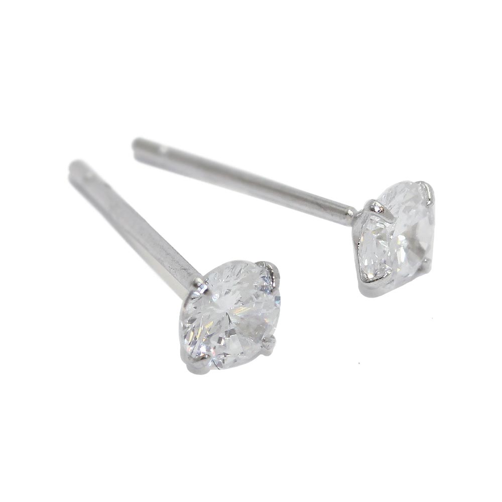 ピアス シルバー925 キュービックジルコニア 4mm スタッドピアス