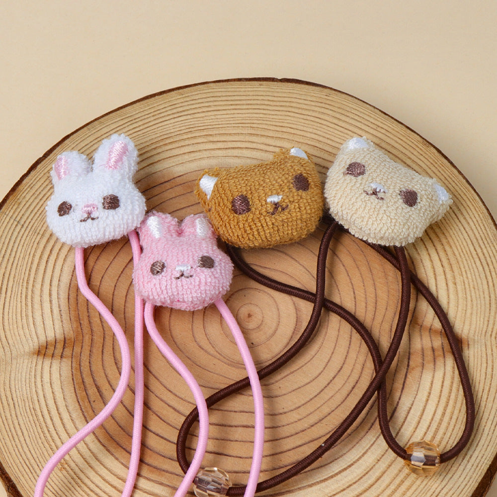 キッズアクセサリー ふんわり どうぶつ ぬいぐるみ うさぎ ねこ