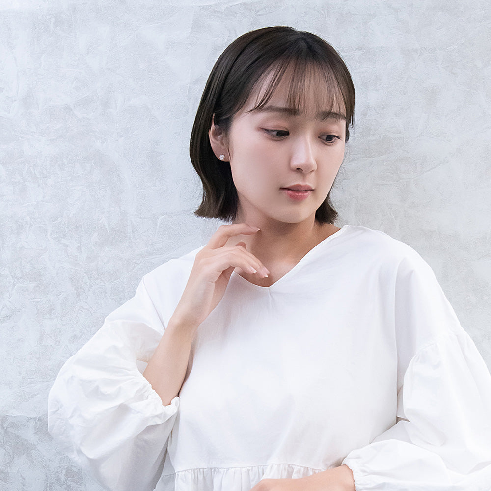 ピアス ニッケルフリー パール パヴェ ボール 18金 K18 ポストピアス