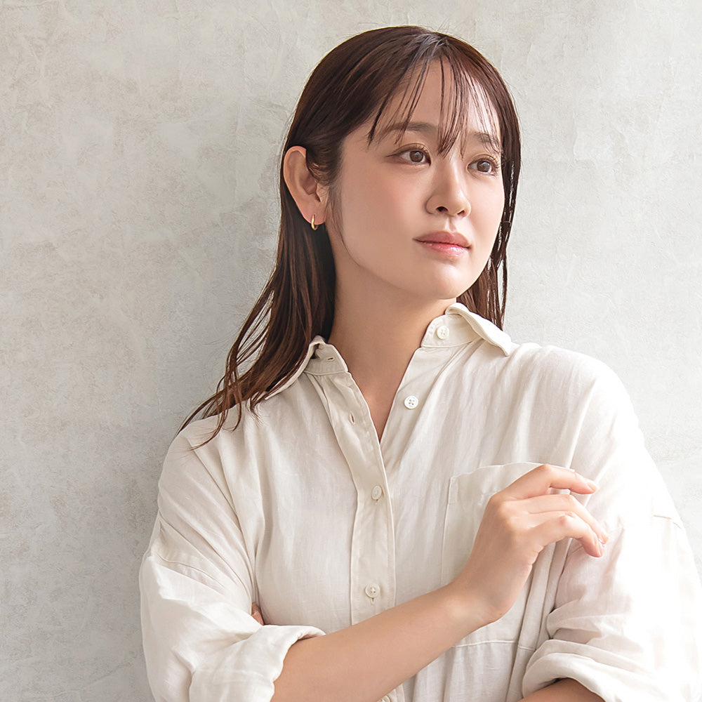 ピアス ニッケルフリー メタル ワンタッチ フープ 18金 K18 ポストピアス