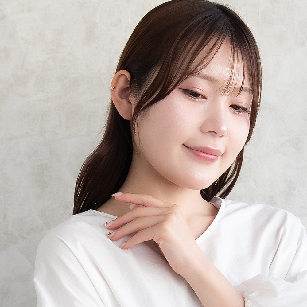 ボディピアス バタフライ キュービックジルコニア ストレートバーベル ネジ式 サージカルステンレス 18G 【1個販売】